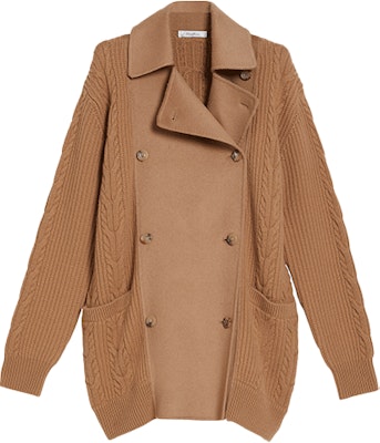 (W) ''S Max Mara MaxMara Rumena 女士雙排扣羊毛針織外套 - 棕色。 1316011306002-RUMENA Order (W) ''S Max Mara MaxMara Rumena 女士雙排扣羊毛針織外套 - 棕色。 1316011306002-RUMENA