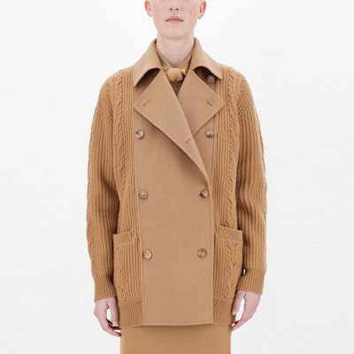 (W) ''S Max Mara MaxMara Rumena 女士雙排扣羊毛針織外套 - 棕色。 1316011306002-RUMENA Shop (W) ''S Max Mara MaxMara Rumena 女士雙排扣羊毛針織外套 - 棕色。 1316011306002-RUMENA