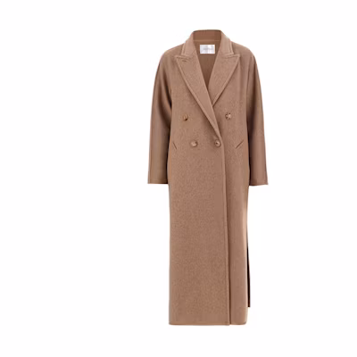 (Women) 'S Max Mara MaxMara Selina Brown Wool Double-Breasted Casual Coat. 1016051906051-SELINA