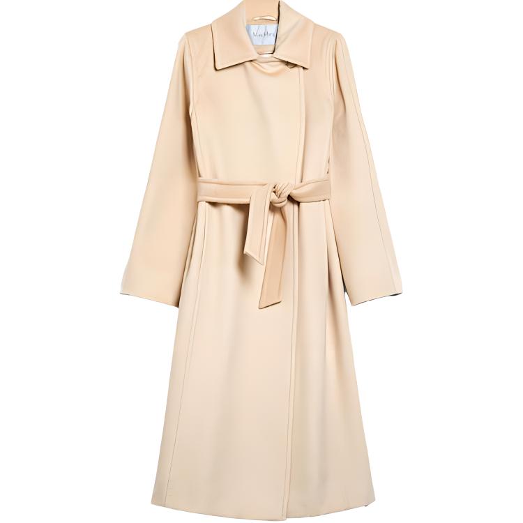 (Women) 'S Max Mara MaxMara Soldato White Coat with Belt and Lapel Design. 1016201306001 - SOLDATO