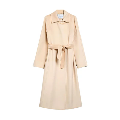 (Women) 'S Max Mara MaxMara Soldato White Coat with Belt and Lapel Design. 1016201306001 - SOLDATO