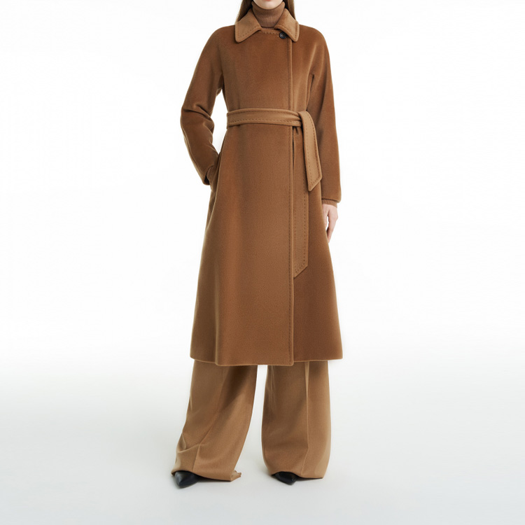 (Women) 'S Max Mara MaxMara Solid Color Belted Mid-Length Casual Coat 6016083306 圖 3