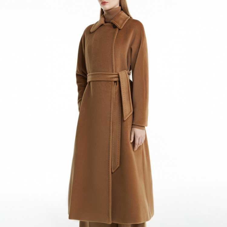 (Women) 'S Max Mara MaxMara Solid Color Belted Mid-Length Casual Coat 6016083306 圖 5