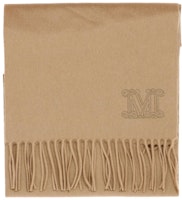 (Women) 'S Max Mara MaxMara Solid Color Logo Fringe Wool Scarf Brown Accessory 4546312706013WSDALIA (Women) 'S Max Mara MaxMara Solid Color Logo Fringe Wool Scarf Brown Accessory 4546312706013WSDALIA