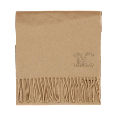 (Women) 'S Max Mara MaxMara Solid Color Logo Fringe Wool Scarf Brown Accessory 4546312706013WSDALIA