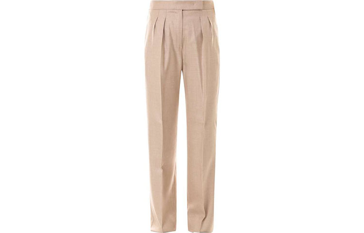 Order (W) ''S Max Mara MaxMara Seluar Sutera Potongan Lurus Beige. 11310411600274-010