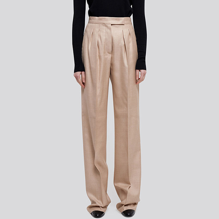 Shop (W) ''S Max Mara MaxMara Seluar Sutera Potongan Lurus Beige. 11310411600274-010