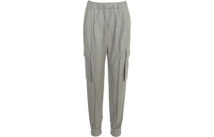 (Women) 'S Max Mara MaxMara Solid Tie-Waist Casual Pants - Gray 11360119600001