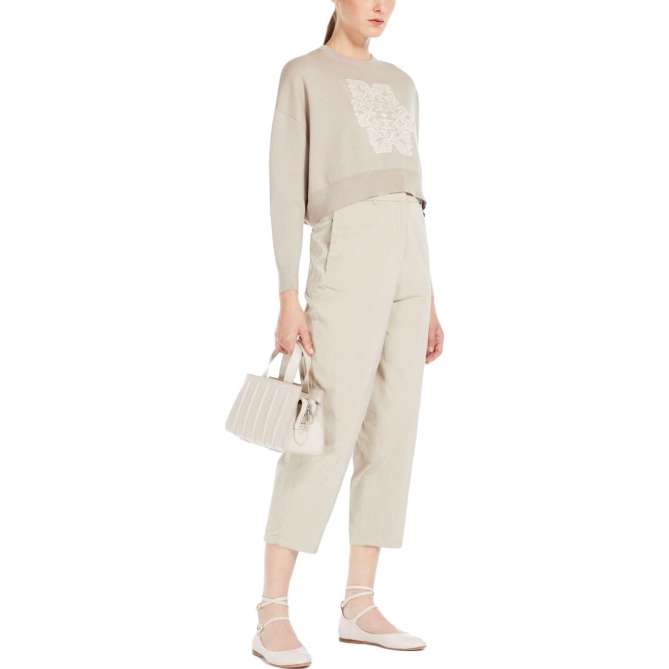 (Women) 'S Max Mara MaxMara SS23  Beige Long-Sleeve Crewneck Short Knit Sweater. 1366123906014-SIR 圖 5