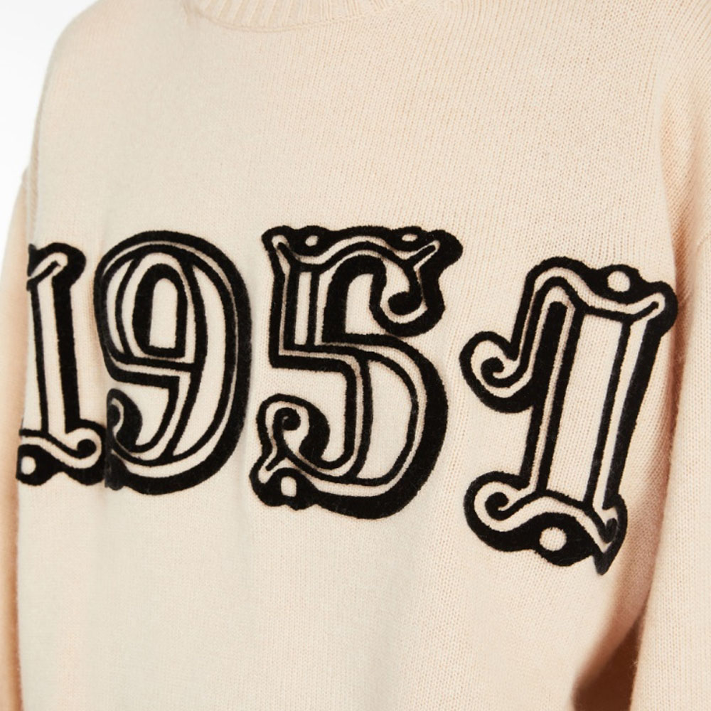 (Women) 'S Max Mara MaxMara SS23  Beige Wool-Blend Sweater Bard Digital Print Long Sleeve 1361143106015-BARD 圖 6