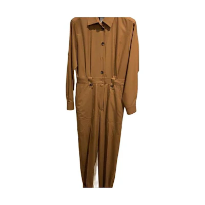 (Women) 'S Max Mara MaxMara SS23 Brown Solid Belted Jumpsuit DAKAR-006