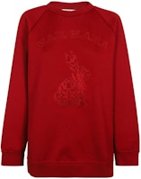 (Women) 'S Max Mara MaxMara SS23 Red Crewneck Rabbit Print Sweatshirt 2319210131600-001 (Women) 'S Max Mara MaxMara SS23 Red Crewneck Rabbit Print Sweatshirt 2319210131600-001