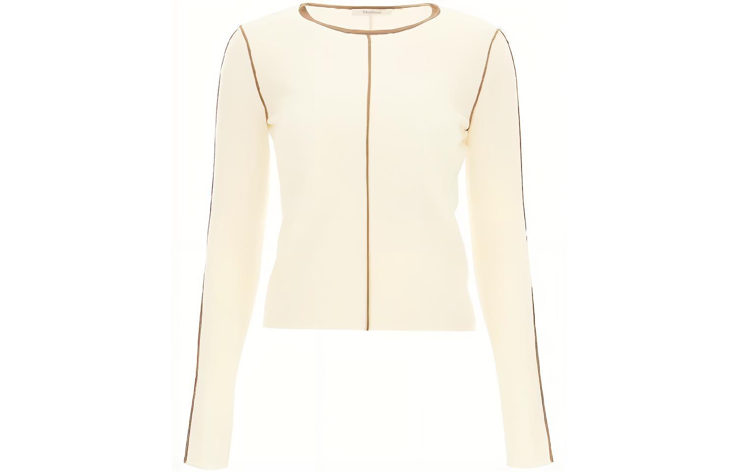 (Women) 'S Max Mara MaxMara SS23  Solid Color Crewneck Pullover Sweater Off-White 13660819-600-010