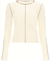 (Women) 'S Max Mara MaxMara SS23 Solid Color Crewneck Pullover Sweater Off-White 13660819-600-010 (Women) 'S Max Mara MaxMara SS23 Solid Color Crewneck Pullover Sweater Off-White 13660819-600-010