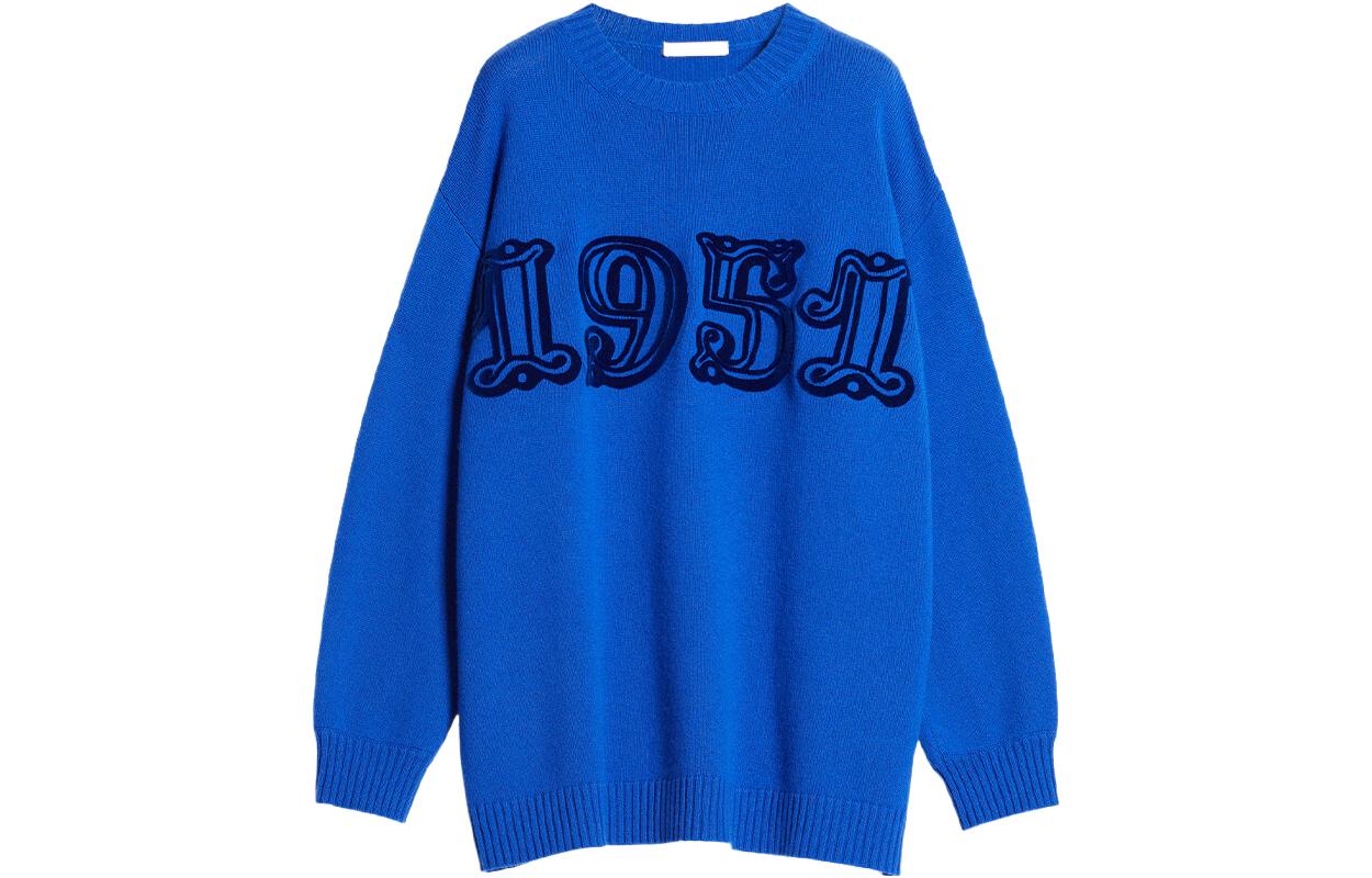 (Women) 'S Max Mara MaxMara SS23 Lunar New Year Blue Wool Blend Crewneck Sweater for Women 1361143106016-BARD