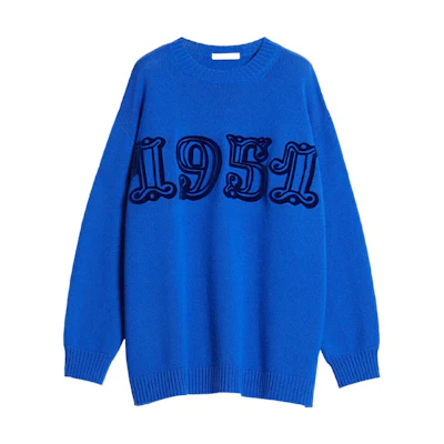 (Women) 'S Max Mara MaxMara SS23 Lunar New Year Blue Wool Blend Crewneck Sweater for Women 1361143106016-BARD