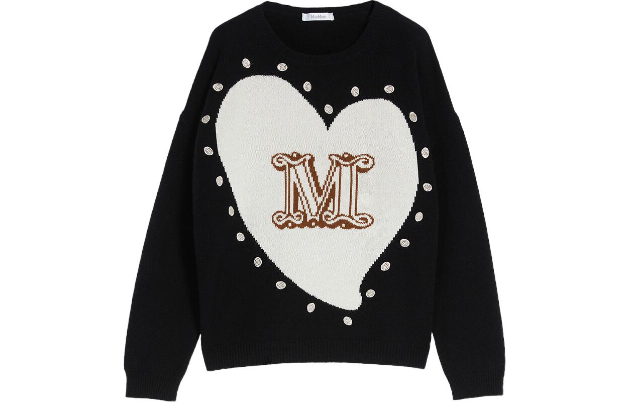 Order (Women) 'S Max Mara MaxMara SS23 Lunar New Year Panaria Logo Knit Crewneck Sweater Women Black. 2313611131600-PANARIA