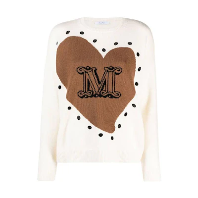 (Women) 'S Max Mara MaxMara SS23 Panaria Logo Knit Crewneck Sweater Women’s Beige. 1361113106-012