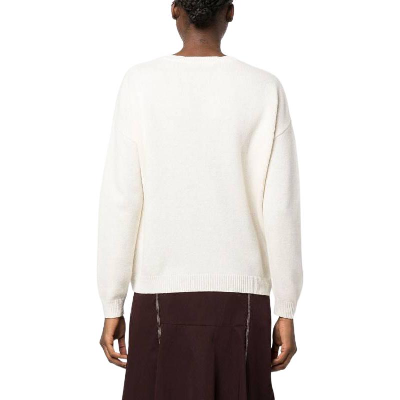 Shop (W) ''S Max Mara MaxMara SS23 Panaria Logo針織圓領毛衣 女士米色款式. 1361113106-012