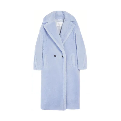 (Women) 'S Max Mara MaxMara SS23 Tedgirl Blue Mid-Length Solid Color Coat. 1011033106007-TEDGIRL