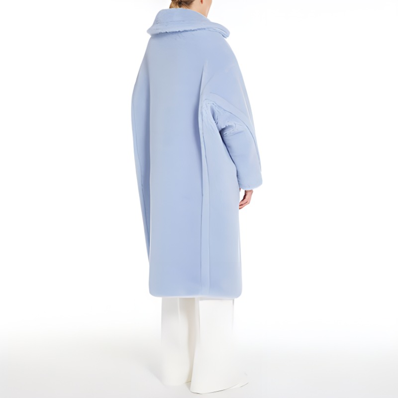 Shop (W) 막스마라 SS23 테드걸 블루 미드길이 솔리드 컬러 코트. 1011033106007-TEDGIRL