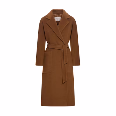 (Women) 'S Max Mara MaxMara SS24 Brown Long Sleeve Tie-Up Casual Coat 1016504306010
