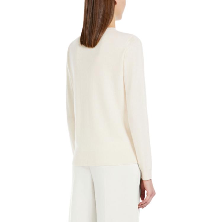 Purchase (Women) 'S Max Mara MaxMara SS24  Floral Letter Embroidery White Crewneck Sweater 1361094106022-BARI