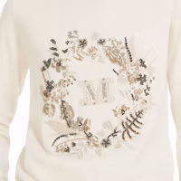 Details for (W) ''S Max Mara MaxMara SS24 花卉字母刺繡白色圓領毛衣 1361094106022-BARI