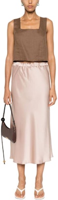 (Women) 'S Max Mara MaxMara SS24 Pink Midi Skirt with Elastic Waist Casual Design. 24211060516000 Lookbook (Women) 'S Max Mara MaxMara SS24 Pink Midi Skirt with Elastic Waist Casual Design. 24211060516000