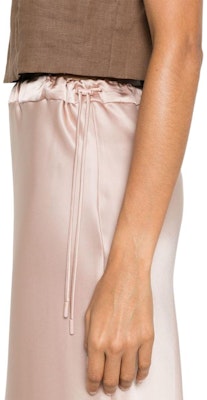 (Women) 'S Max Mara MaxMara SS24 Pink Midi Skirt with Elastic Waist Casual Design. 24211060516000 Details for (Women) 'S Max Mara MaxMara SS24 Pink Midi Skirt with Elastic Waist Casual Design. 24211060516000