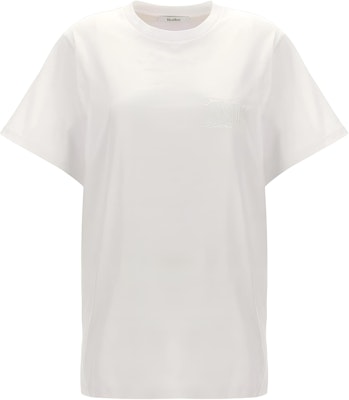 (W) 막스마라 SS24 화이트 로고 자수 반팔 크루넥 티셔츠 2421946021 Buy (W) 막스마라 SS24 화이트 로고 자수 반팔 크루넥 티셔츠 2421946021