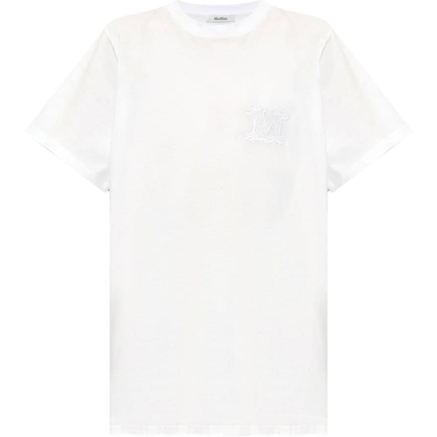 Order (W) 막스마라 SS24 화이트 로고 자수 반팔 크루넥 티셔츠 2421946021