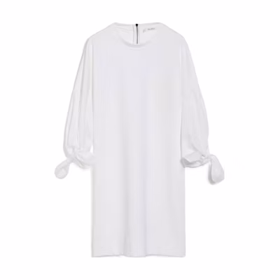 (Women) 'S Max Mara MaxMara SS25 White Long Sleeve Zip-Up Midi Dress 1621034206-001