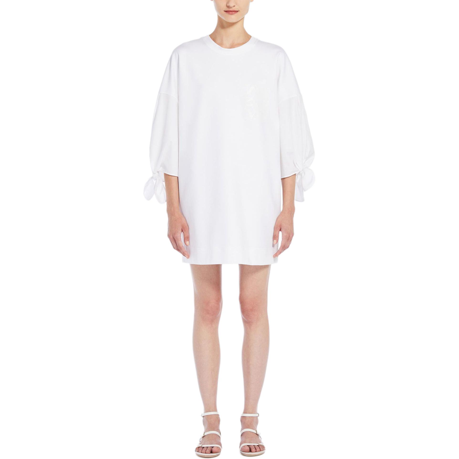 Lookbook (Women) 'S Max Mara MaxMara SS25  White Long Sleeve Zip-Up Midi Dress 1621034206-001