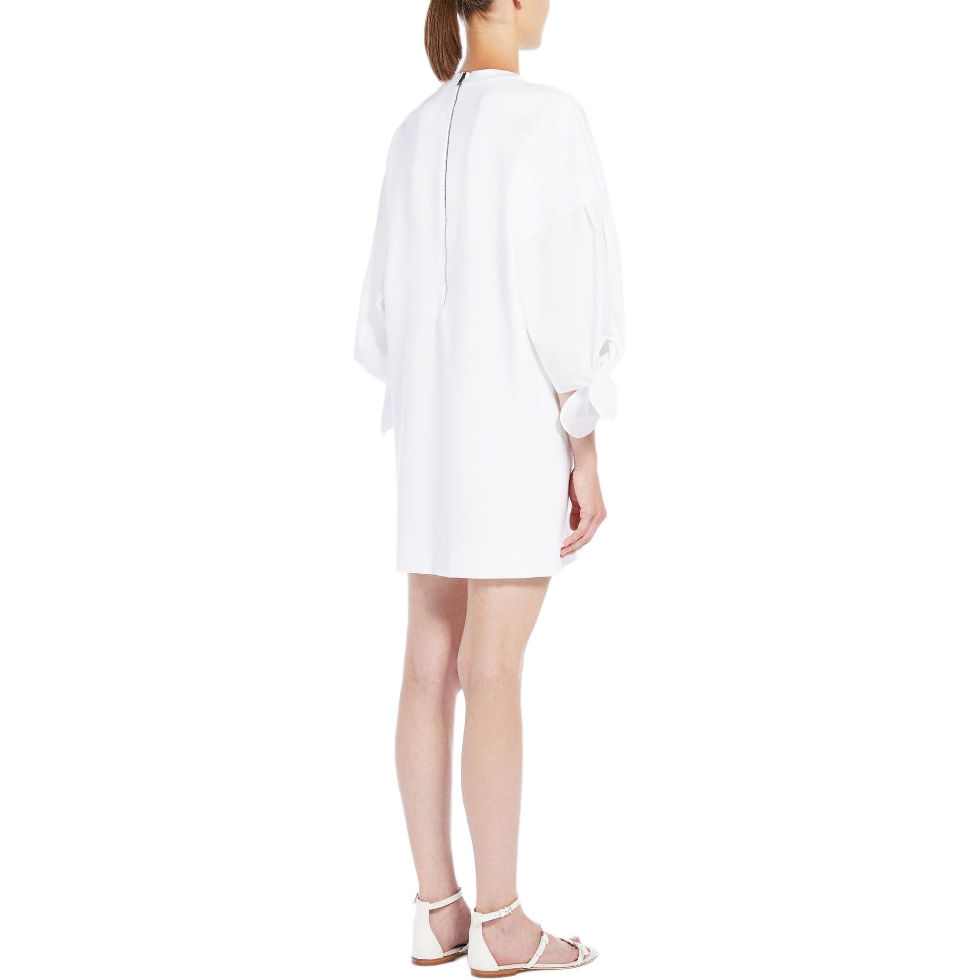 Shop (Women) 'S Max Mara MaxMara SS25  White Long Sleeve Zip-Up Midi Dress 1621034206-001