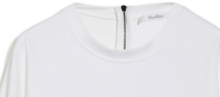 (Women) 'S Max Mara MaxMara SS25 White Long Sleeve Zip-Up Midi Dress 1621034206-001 Details for (Women) 'S Max Mara MaxMara SS25 White Long Sleeve Zip-Up Midi Dress 1621034206-001