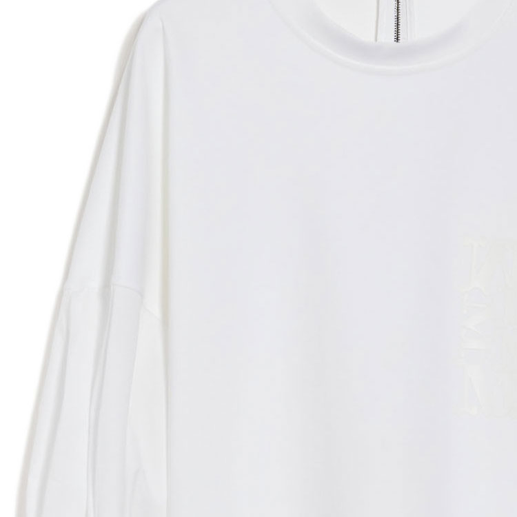 Sizing (Women) 'S Max Mara MaxMara SS25  White Long Sleeve Zip-Up Midi Dress 1621034206-001