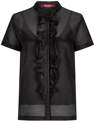 (Women) 'S Max Mara MaxMara Studio Black Button-Up Sleeveless Short-Sleeve Shirt 6261023106003-EBANO Order (Women) 'S Max Mara MaxMara Studio Black Button-Up Sleeveless Short-Sleeve Shirt 6261023106003-EBANO