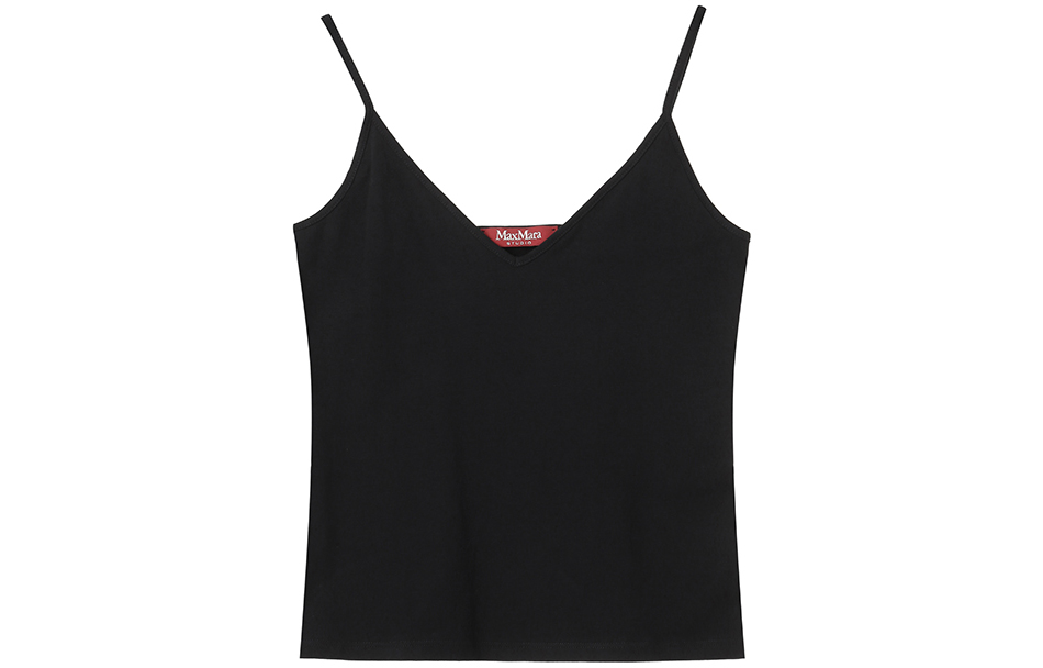 Shop (Women) 'S Max Mara MaxMara Studio  Black Button-Up Sleeveless Short-Sleeve Shirt 6261023106003-EBANO