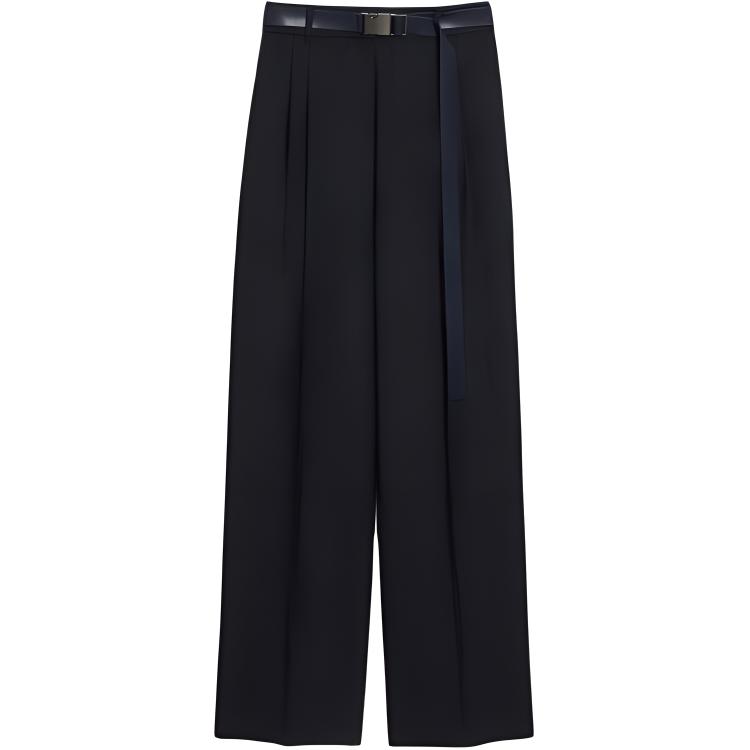 (Women) 'S Max Mara MaxMara Studio  Black High-Waisted Pleated Tapered Suit Pants 2426136081000006JUANITA