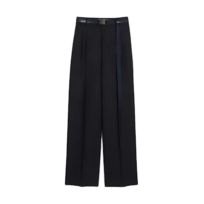 (Women) 'S Max Mara MaxMara Studio Black High-Waisted Pleated Tapered Suit Pants 2426136081000006JUANITA