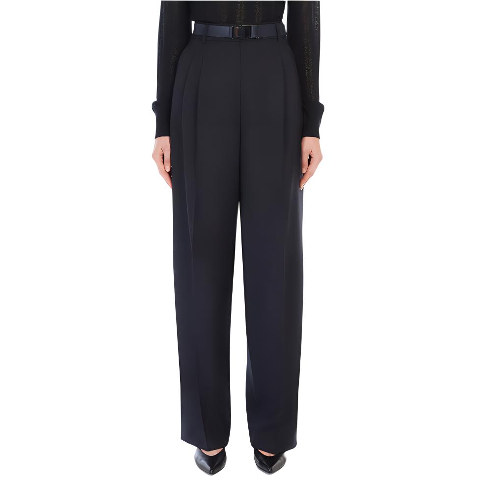 Shop (W) Pantalones de traje negros Max Mara Studio talle alto plisados y ajustados. 2426136081000006JUANITA