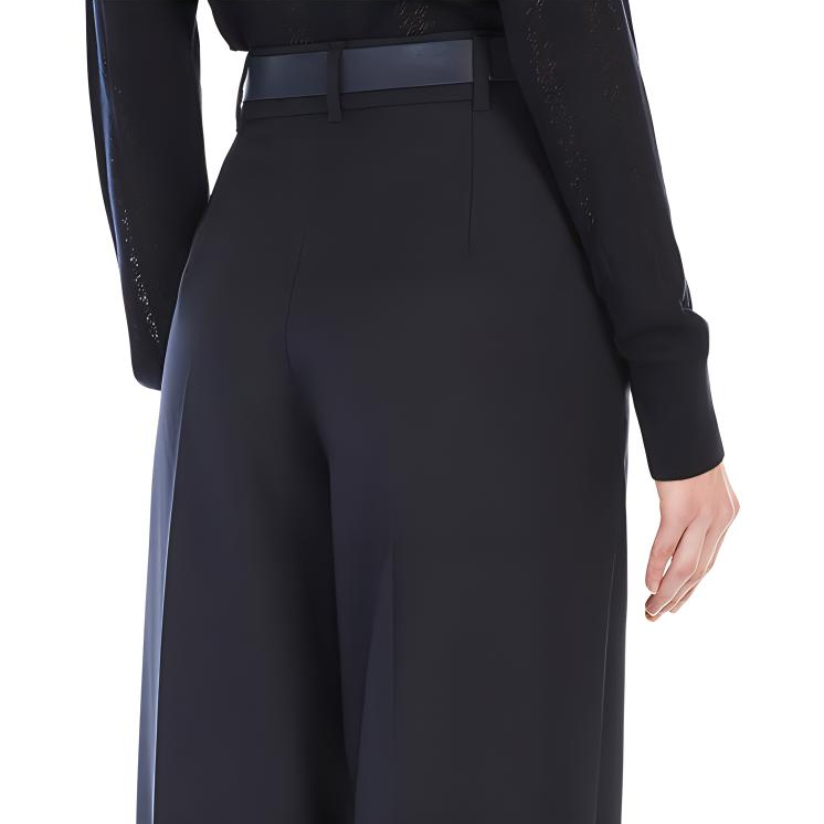 Purchase (W) Pantalones de traje negros Max Mara Studio talle alto plisados y ajustados. 2426136081000006JUANITA