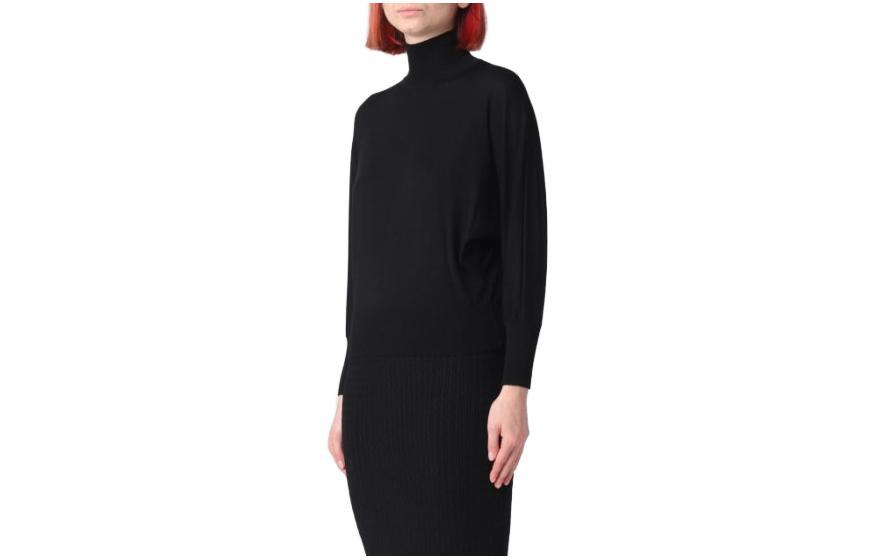 (Women) 'S Max Mara MaxMara Studio  Black Long-Sleeve Crewneck Pullover Sweater 2363661539600-001 圖 4