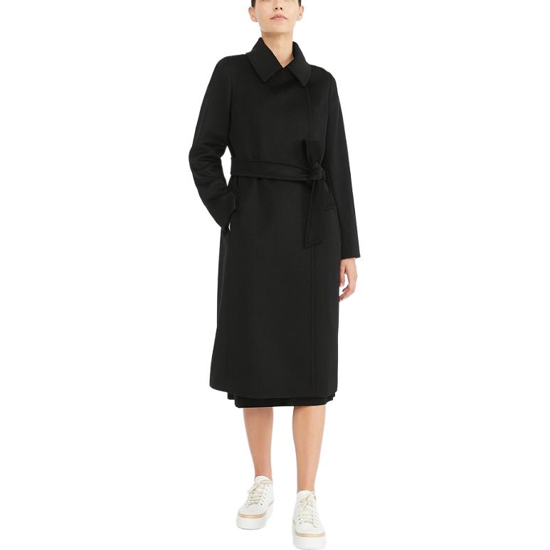 Lookbook (W) ''S Max Mara MaxMara Studio Abrigo Largo Negro con Solapa y Diseño de Un Botón 6016104106013-BCOLLAG