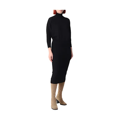 (Women) 'S Max Mara MaxMara Studio Black Midi Slim-Fit Casual Skirt 2363060239600-001