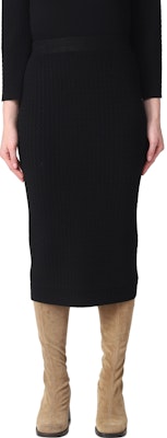 (Women) 'S Max Mara MaxMara Studio Black Midi Slim-Fit Casual Skirt 2363060239600-001 Shop (Women) 'S Max Mara MaxMara Studio Black Midi Slim-Fit Casual Skirt 2363060239600-001