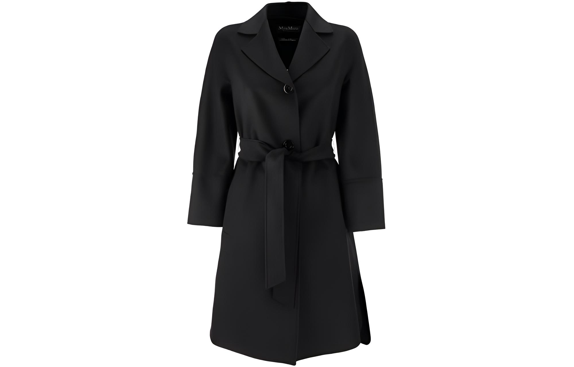 (Women) 'S Max Mara MaxMara Studio  Black Single-Breasted Belted Coat. 60110111-007