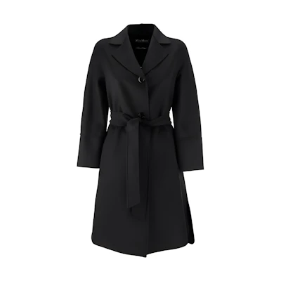 (Women) 'S Max Mara MaxMara Studio Black Single-Breasted Belted Coat. 60110111-007