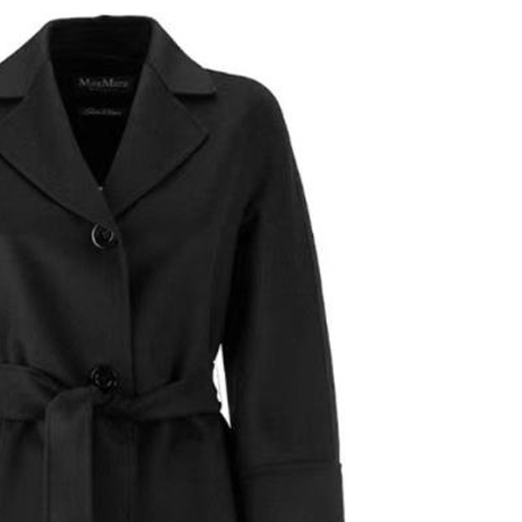 (Women) 'S Max Mara MaxMara Studio  Black Single-Breasted Belted Coat. 60110111-007 圖 4